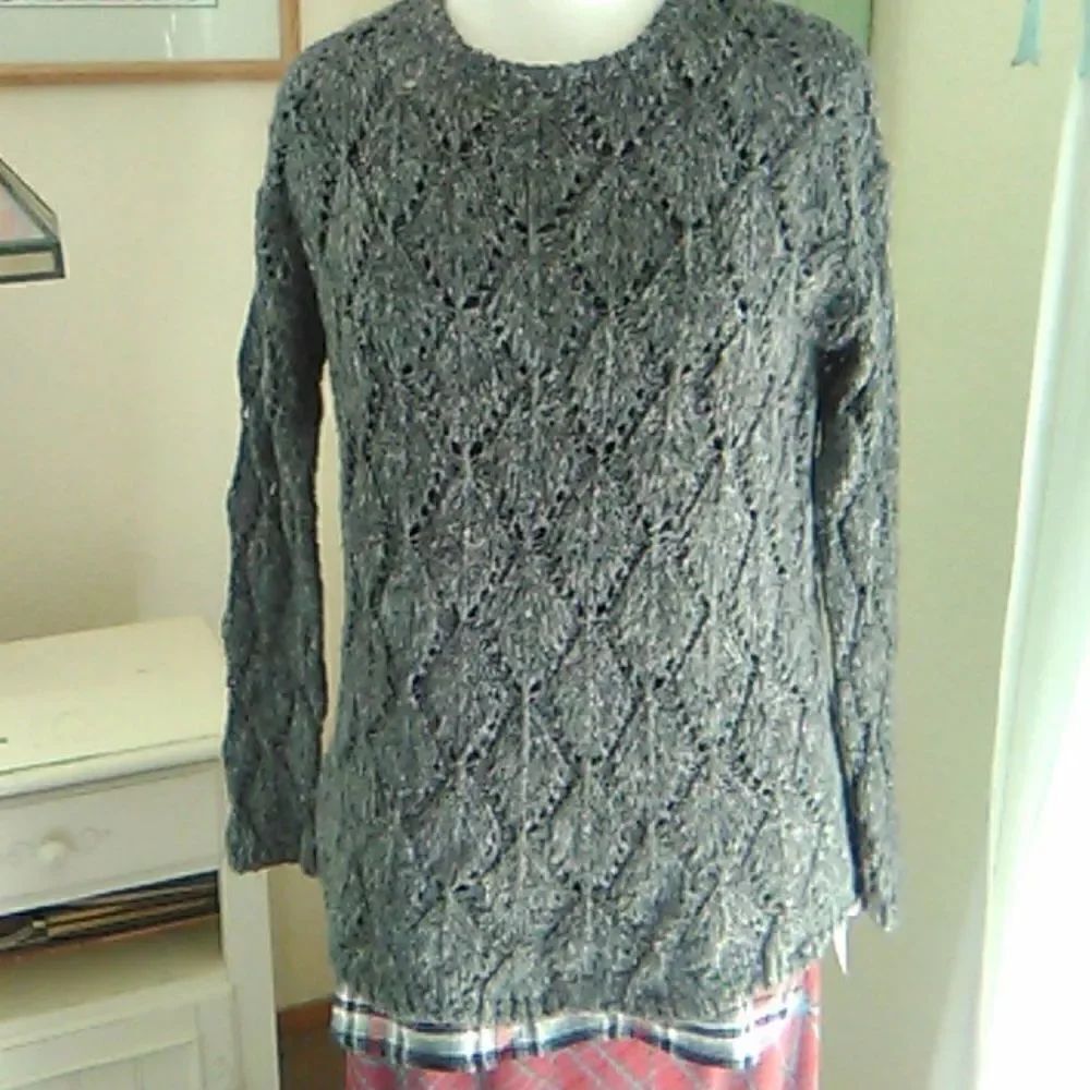 Orange Creek Marled Gray Oversized Sweater Cottagecore